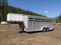 2016 Alcom Frontier 20 Ft T/A Gooseneck Aluminum Livestock Trailer