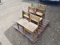    (6) Wooden Kids Chairs