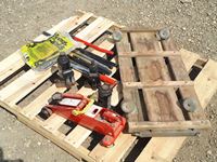    (4) Hydraulic Jacks, (1) Booster Cables & Floor Dolly