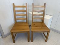    (2) Wooden Table Chairs