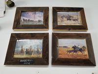    (4) Barn Wood "Western" Picture Frames