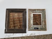    (2) Small Barn Wood Framed Mirrors