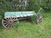 Wooden Horse Drawn Grain Wagon