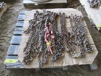 Pallet of Small Chains & (3) Small Lever Load Binders