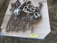 Qty of Chains, 1 1/2 Ton Chain Come-A-Long & (2) Clevises