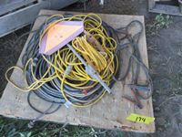 Pallet of Extension Cords & Set of Light Booster Cables