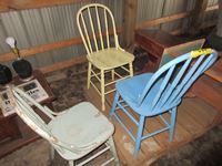    (3) Vintage Wood Chairs
