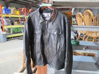    (1) Leather Jacket, (1) Harley Davidson Wind Breaker