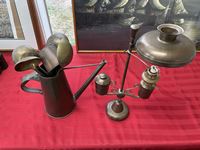    Antique Lamp & Kitchen Spoons, Watering Can