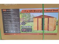    TMG Industrial 11 Ft X 12 Ft Wood-grain Metal Shed