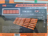    10 Ft 30 Drawer Work Bench