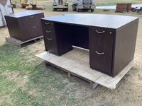    Desk and (2) Filing Cabinets