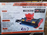  TMG Industrial EFN40 40 Inch Excavator Brush Flail Mower
