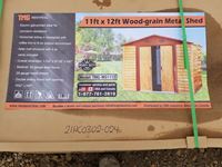  TMG Industrial  11 Ft X 12 Ft Wood-grain Metal Shed