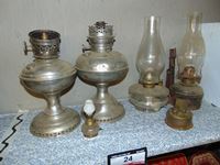    (4) Assorted Antique Oil Lamps