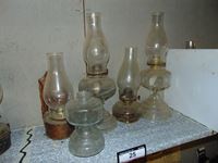    (5) Assorted Antique Oil Lamps