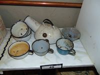    (5) Antique Enamel Tea Cups