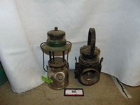   (1) Antique Coleman Gas Lantern & (1) Railroad Lantern