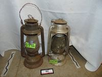    (2) Antique Wright Gas Lanterns