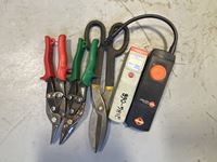    Gas Detector, Infrared Thermometer and Tin Snips