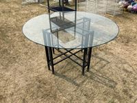    54 Inch Glass Outdoor Table