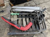    (2) Chrome Exhaust Pipes and Mobile Work Stand