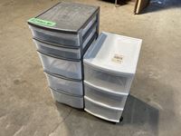    (2) Poly Storage Bins on Rollers