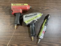    (2) Snap-on 1/2 Inch Impact Drills & 3/8 Inch Side Ratchet