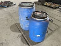    (2) Poly Barrels with Lids & Locking Rings