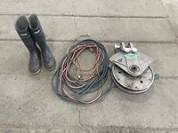    (2) Electric Cords, Aluminum Pully, Size 12 Rubber Boots