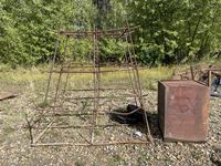    Steel Rack with (2) 4.8 X 12 Tires with Rims & Metal Box