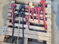    Qty of Pipe Wrenches, C-Clamps and Pry Bars