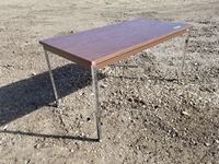    60 Inch Wood Table with Steel Legs