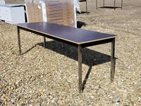    96 Inch Wood Table with Steel Legs