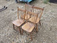    (4) Wooden Kitchen Chairs
