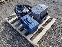    Foot Stool Tool Box, 5 Gallon Shop Vac, Electric Mastercraft Stapler