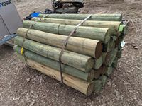    (25) 6-8 Inch X 6 Ft Treated Blunt Posts