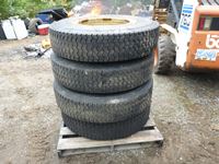    (4) 11R24.5 Used Tires on Rims