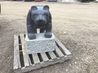    Stone Carved Bear statue 34 Inches Tall
