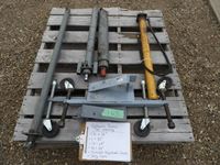    (4) Hydraulic Cylinders, Dolly Cart & Threaded Stands