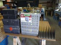    (4) Small Poly Tool Boxes & 39 Drawer Cabinet