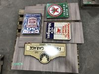    (4) Metal Signs on wood backing