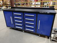    7 Ft Metal Tool Box W/10 Drawers and 2 Cabinets