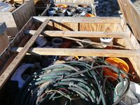    Large Wood Box of Bolts, Nuts & Electrical #4 Cable