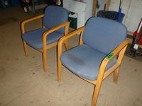    (2) Wooden Frame Office Chairs