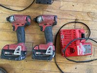    (2) Milwaukee M18 Impacts w/ Batteries & Charger