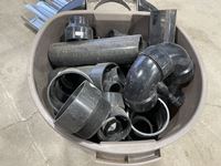    Garage Can Full of Various Size ABS Pipe Fittings