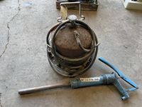    Antique Brake Bleeding Pot & 5 Gal Pail Fluid Pump