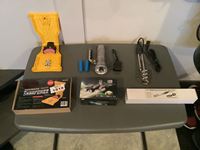   Chain Saw Sharpener, LED Rechargeable Flashlight & 120 Volt Water Heater