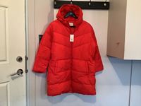    Ladys Size 1-X Winter Lined Hooded Winter Long Coat
